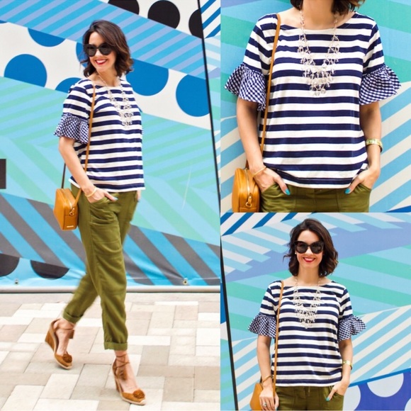 J. Crew Ruffle Sleeve Top - Picture 3 of 8